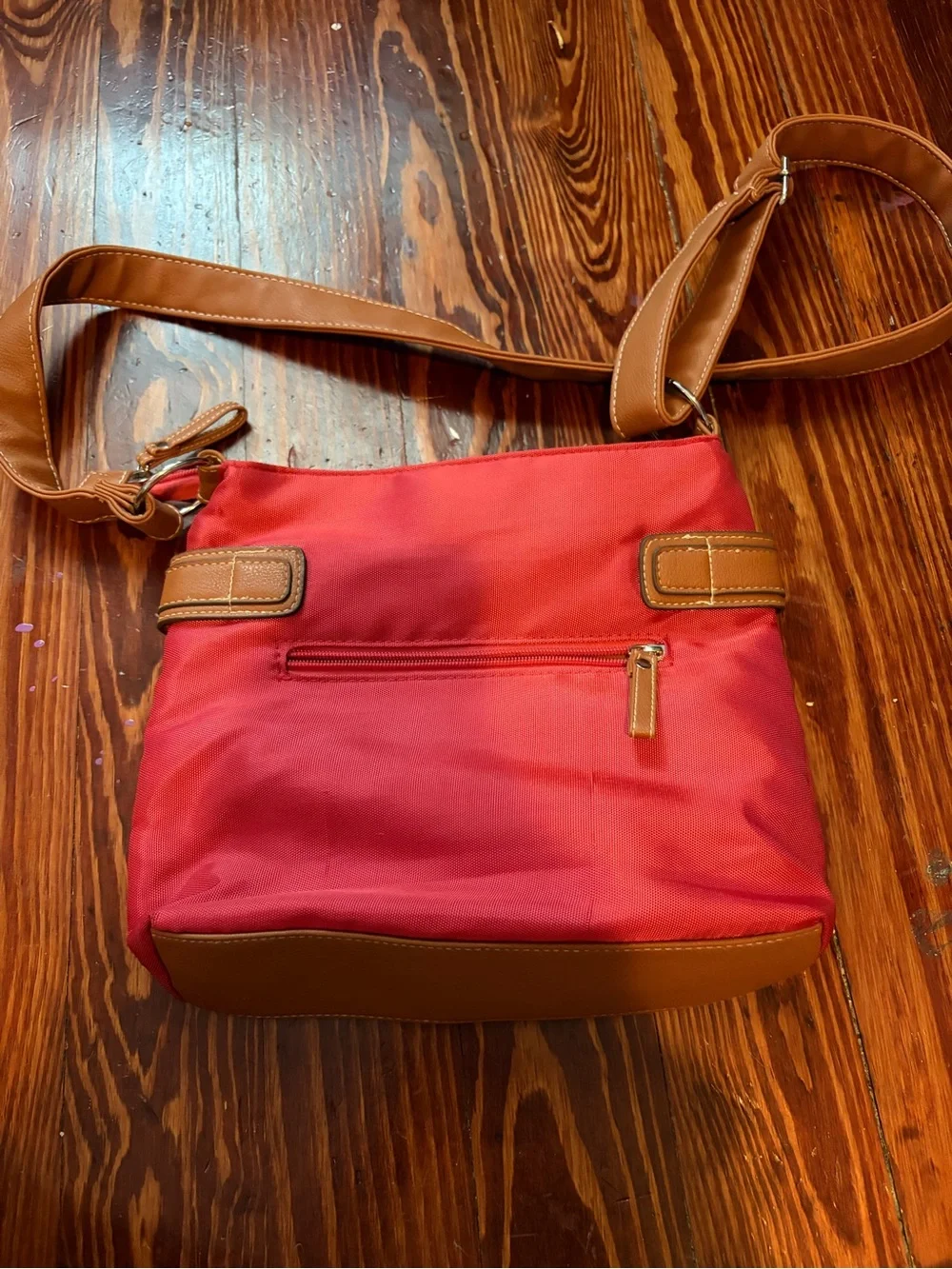 Roots Red And Brown Crossbody Purse